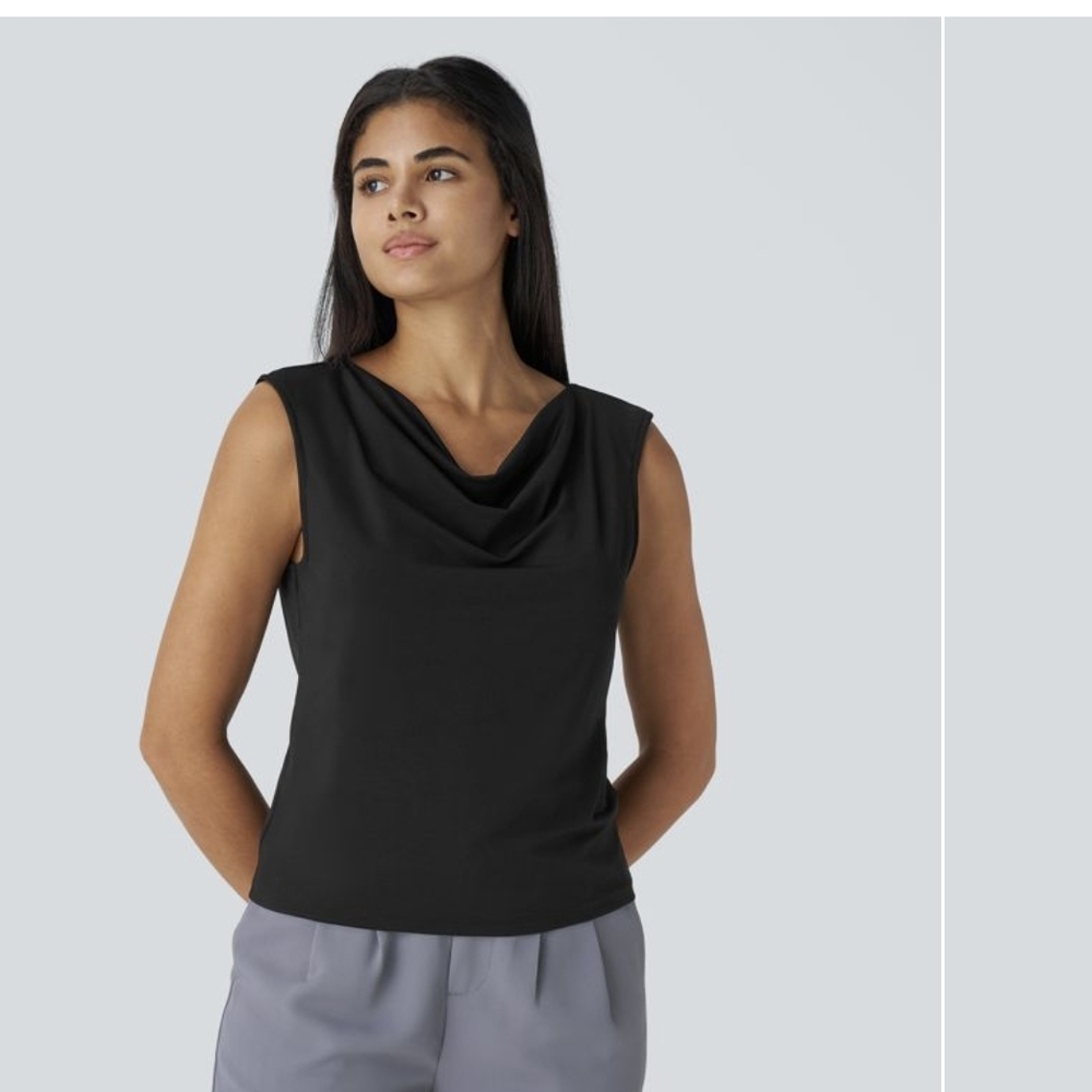 Halara Cowl Neck Black Sleeveless Top